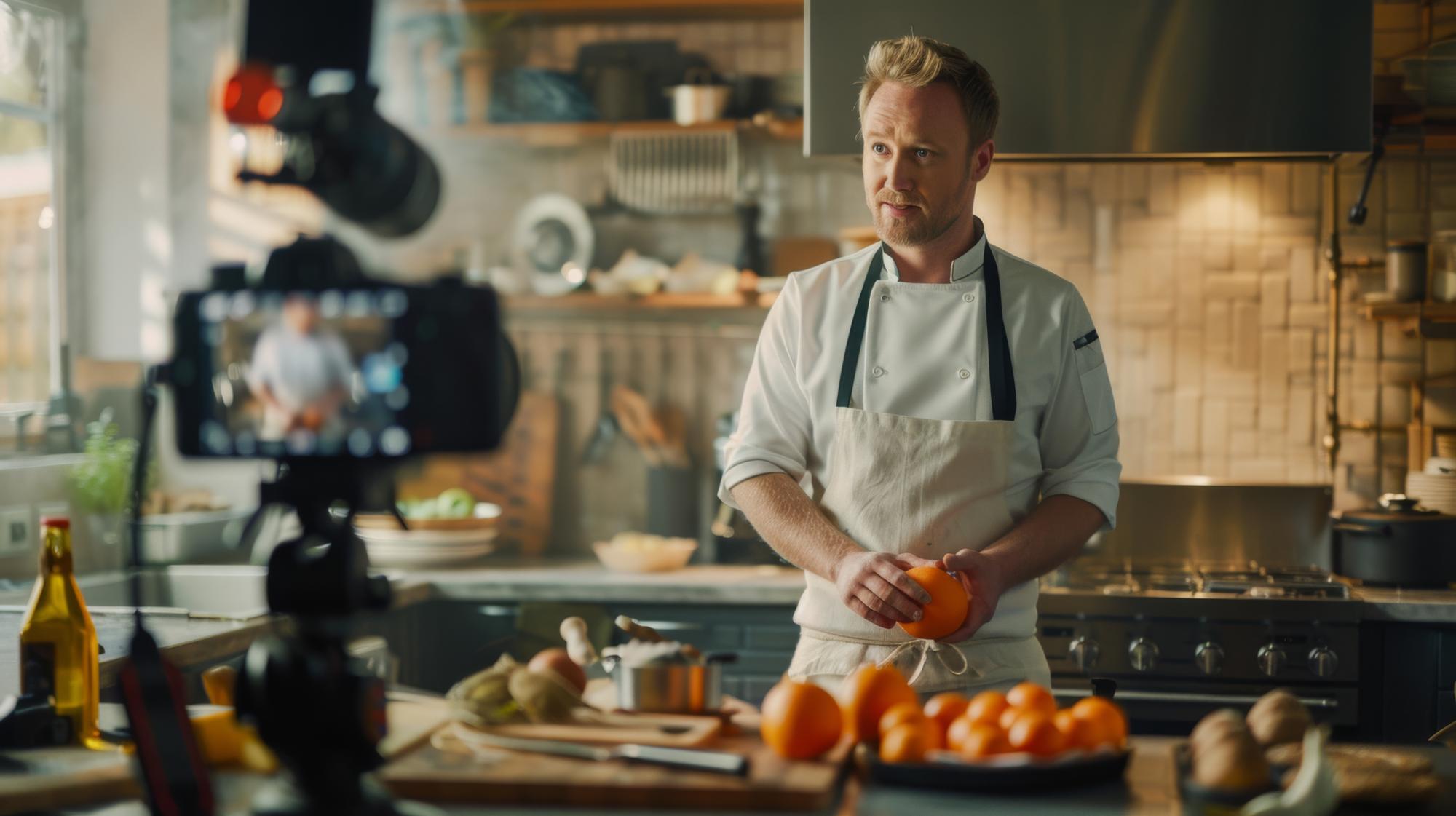 Chef teaching in a calm studio